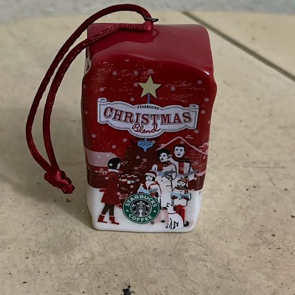 Starbucks 2007 Red Coffee Bag Ceramic Ornament - Picture 1 of 2